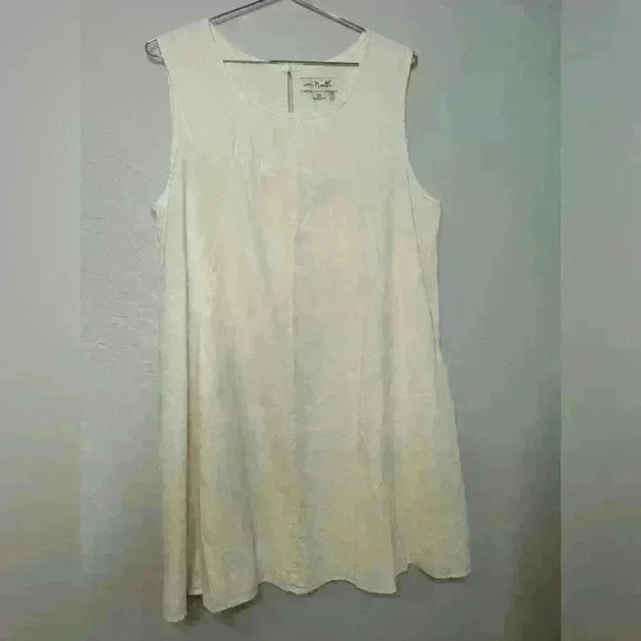 Simply Noelle Cream Dress Blouse L/XL Linen - Picture 2 of 10